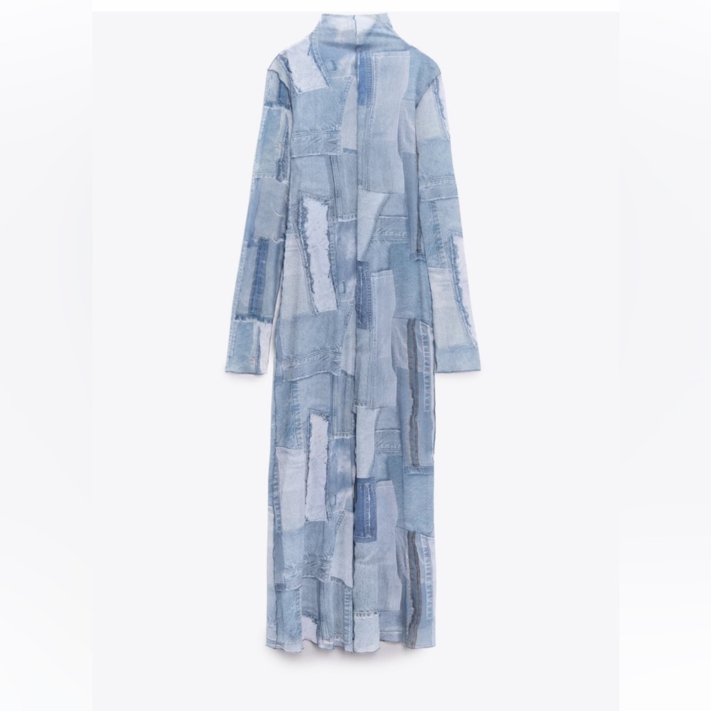 ZARA BLOGGERS FAV PATCHWORK WORK TULLE DRESS - Picture 9 of 14